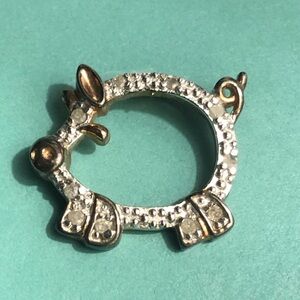 Sterling Silver Vintage PIG slide pendant for necklace chain in Jared gift box